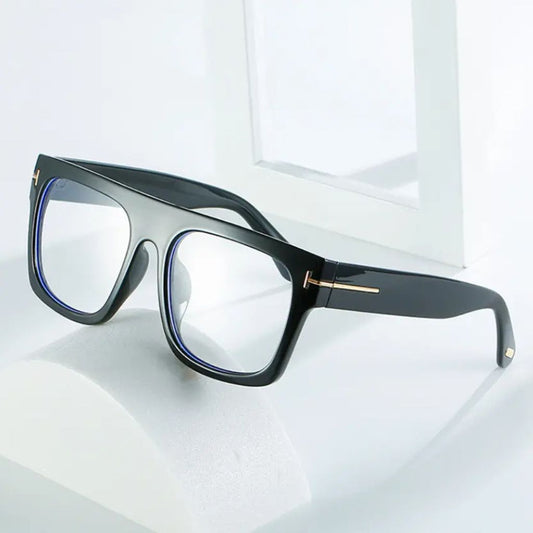 Anti Blue Light Reading Glasses with Oversize Square Black Frame for Men and Women