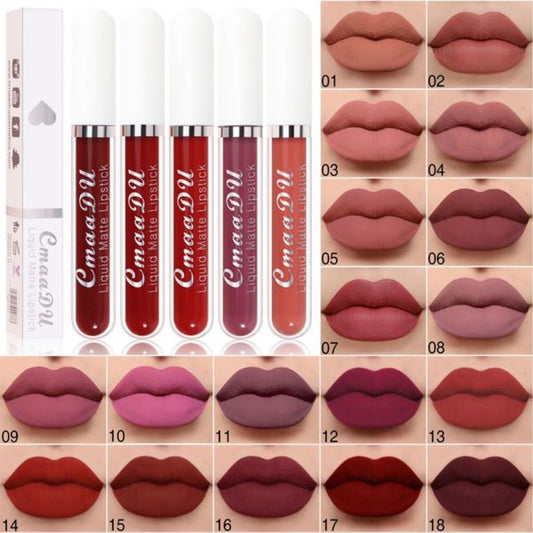 Elevate your look with our 18 Vibrant Matte Liquid Lipstick Shades. Stay gorgeous all day with this long-lasting and waterproof lip stain, perfect for adding a pop of color to any makeup look