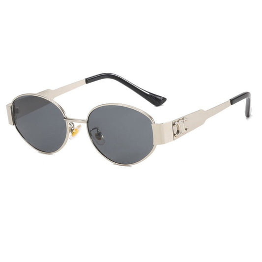Retro Lisa Style Sunglasses Oval Frames Gold Black Color Vintage Shades UV400